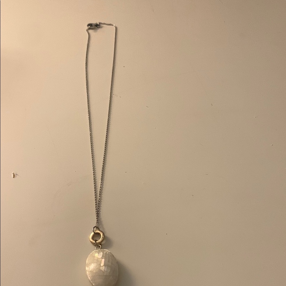Elegant Silver Necklace with White Pendant